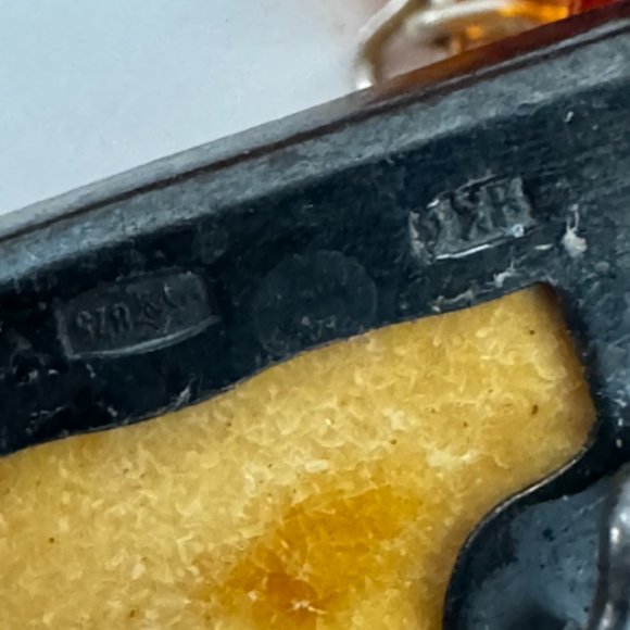 VINTAGE Baltic White Butterscotch Amber Silver Necklace Shantel USSR Soviet - Picture 6 of 15